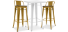 Buy Pack of White Stool Table and Pack of 2 Bar Stools with backrest - Industrial Design - New Edition - Bistrot Stylix Gold 60447 at Privatefloor