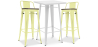 Buy Pack of White Stool Table and Pack of 2 Bar Stools with backrest - Industrial Design - New Edition - Bistrot Stylix Pastel yellow 60447 - in the UK