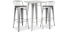 Buy Pack Stool Table & 2 Bar Stools Industrial Design - New Edition -Bistrot Stylix Silver 60448 - in the UK