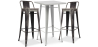 Buy Pack Stool Table & 2 Bar Stools Industrial Design - New Edition -Bistrot Stylix Bronze 60448 in the United Kingdom