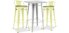 Buy Pack Stool Table & 2 Bar Stools Industrial Design - New Edition -Bistrot Stylix Pastel yellow 60448 - in the UK