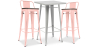 Buy Pack Stool Table & 2 Bar Stools Industrial Design - New Edition -Bistrot Stylix Pastel orange 60448 in the United Kingdom