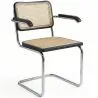 Buy Dining Chair With Armrest, Natural Rattan - Bruna  Black 60452