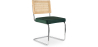 Buy Dining Chair - Upholstered in Velvet - Wood and Rattan - Martha Dark green 60454 - in the UK