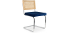 Buy Dining Chair - Upholstered in Velvet - Wood and Rattan - Martha Dark blue 60454 home delivery