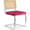 Buy Dining Chair, Natural Rattan And Velvet - Martha Fuchsia 60454