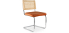 Buy Dining Chair - Upholstered in Velvet - Wood and Rattan - Martha Reddish orange 60454 at Privatefloor