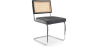 Buy Dining Chair - Upholstered in Velvet - Wood and Rattan - Hyre Dark grey 60455 - prices