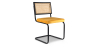Buy Dining Chair - Upholstered in Velvet - Wood & Rattan - Puila Mustard 60456 - in the UK