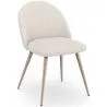 Buy Dining Chair - Upholstered in Bouclé Fabric - Scandinavian Design - Evelyne White 60460