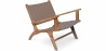 Buy Lounge Chair with Armrests - Boho Bali Design Chair - Wood and Leather - Recia Brown 60466 - in the UK