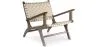 Armchair with Armrests - Boho Bali Design Armchair - Wood and Linen - Recia image 9