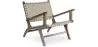 Armchair with Armrests - Boho Bali Design Armchair - Wood and Linen - Recia image 9