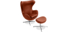 Buy Egg Design Armchair with Footrest - Upholstered in Faux Leather - Brave Brown 13658 at Privatefloor