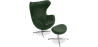 Buy Egg Design Armchair with Footrest - Upholstered in Faux Leather - Brave Green 13658 - prices