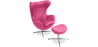 Buy Egg Design Armchair with Footrest - Upholstered in Faux Leather - Brave Pink 13658 at Privatefloor