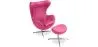 Egg Design Armchair with Footrest - Upholstered in Faux Leather - Brave image 9