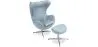 Egg Design Armchair with Footrest - Upholstered in Faux Leather - Brave image 9