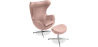 Buy Egg Design Armchair with Footrest - Upholstered in Faux Leather - Brave Pastel pink 13658 in the United Kingdom