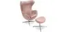 Egg Design Armchair with Footrest - Upholstered in Faux Leather - Brave image 9