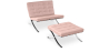Buy Designer Armchair with Footrest - Upholstered in Faux Leather - Town Pastel pink 13183 in the United Kingdom