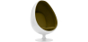 Buy Egg-shaped designer armchair - Faux leather upholstery - Eny Olive 13193 - in the UK