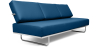 Buy Polyurethane Leather Upholstered Sofa Bed - 3 Seater - Kart Dark blue 14621 - prices