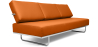 Buy Polyurethane Leather Upholstered Sofa Bed - 3 Seater - Kart Orange 14621 home delivery