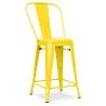 Buy Tolix square bar stool with backrest - 60cm Yellow 58410