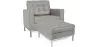 Designer Armchair with Footrest - Upholstered in Faux Leather - Konel image 9
