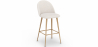 Buy Stool Upholstered in Bouclé Fabric - Scandinavian Design - Evelyne White 60481 - in the UK