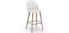 Buy Stool Upholstered in Bouclé Fabric - Scandinavian Design - Evelyne White 60482 - in the UK