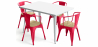 Buy Pack Dining Table and 4 Dining Chairs with Armrests Industrial Design - New Edition - Bistrot Stylix Red 60442 at Privatefloor