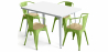 Buy Pack Dining Table and 4 Dining Chairs with Armrests Industrial Design - New Edition - Bistrot Stylix Light green 60442 at Privatefloor