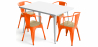 Buy Pack Dining Table and 4 Dining Chairs with Armrests Industrial Design - New Edition - Bistrot Stylix Orange 60442 - prices