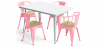 Buy Pack Dining Table and 4 Dining Chairs with Armrests Industrial Design - New Edition - Bistrot Stylix Pink 60442 with a guarantee