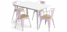 Buy Pack Dining Table and 4 Dining Chairs with Armrests Industrial Design - New Edition - Bistrot Stylix Pastel pink 60442 - in the UK