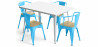 Buy Pack Dining Table and 4 Dining Chairs with Armrests Industrial Design - New Edition - Bistrot Stylix Turquoise 60442 with a guarantee