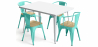 Buy Pack Dining Table and 4 Dining Chairs with Armrests Industrial Design - New Edition - Bistrot Stylix Pastel green 60442 - in the UK