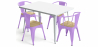 Buy Pack Dining Table and 4 Dining Chairs with Armrests Industrial Design - New Edition - Bistrot Stylix Light Purple 60442 - prices