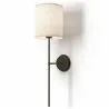 Buy Lamp Wall Light - Black with Fabric Shade - Dena Black 60525