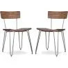 Buy x2 Industrial style hairpin chair - Wood and metal Silver 60531