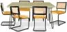 Pack Industrial Design Dining Table 150cm & 6 Rattan Dining Chairs - Velvet Upholstery - Puila image 9