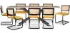 Pack Industrial Design Wooden Dining Table (200cm) & 8 Rattan Dining Chairs - Upholstered in Velvet - Puila image 9