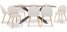 Buy Pack Industrial Design Wooden Dining Table (200cm) & 8 Bouclé Upholstered Dining Chairs - Evelyne White 60576 - in the UK