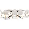 Buy Pack Industrial Wooden Table (200cm) & 8 Bouclé Upholstered Chairs - Evelyne White 60576