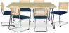 Pack Industrial Design Dining Table 150cm & 6 Rattan Dining Chairs - Velvet Upholstery - Martha image 9