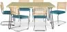Pack Industrial Design Dining Table 150cm & 6 Rattan Dining Chairs - Velvet Upholstery - Martha image 9