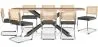 Pack Industrial Design Wooden Dining Table (200cm) & 8 Rattan Dining Chairs - Upholstered in Velvet - Martha image 9