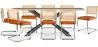 Pack Industrial Design Wooden Dining Table (200cm) & 8 Rattan Dining Chairs - Upholstered in Velvet - Martha image 9